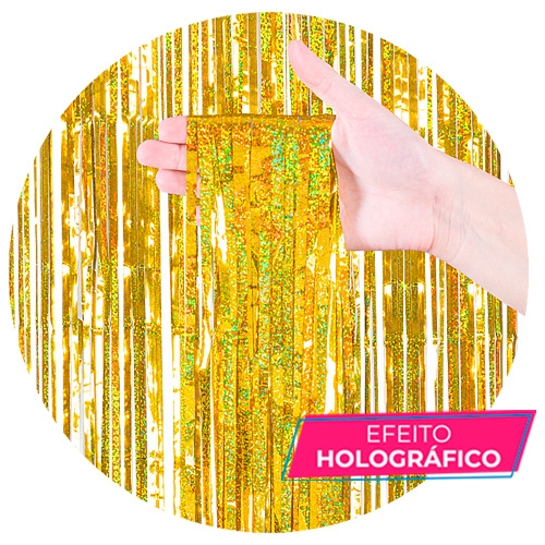 X Cortina Metalizada Franja 1Un 1X2M Mu Dourado X Cortina Metalizada Franja 1Un 1X2M Mu Dourado