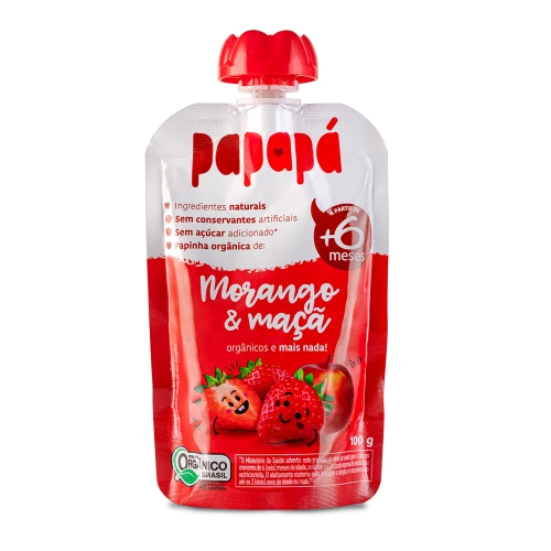 Papinha Organica 100Gr Papapa Morango.maca Papinha Organica 100Gr Papapa Morango.maca