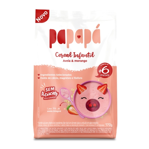 Cereal Infantil 170Gr Papapa Morango.aveia Cereal Infantil 170Gr Papapa Morango.aveia