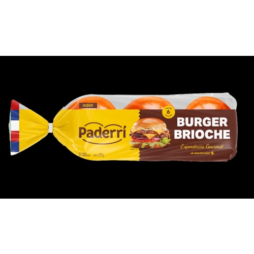 Pao Hamburguer Brioche 375Gr Paderri . Pao Hamburguer Brioche 375Gr Paderri .