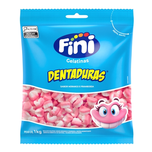 Bala Gel Dentadura 1Kg Fini Framboesa.nata Bala Gel Dentadura 1Kg Fini Framboesa.nata